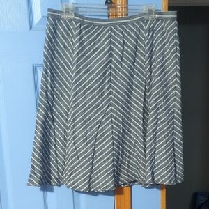 Talbots Blue and White Striped A-Line Skirt